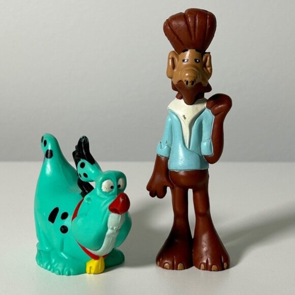 Vintage 80s Alien Prod Alf + His Dog Neep PVC Figurines 80s T.V. Show - Picture 1 of 11